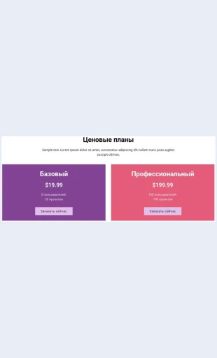Bazovyyiprofessionalnyyplany Базовый и профессиональный планы Целевая страница Скин лендинга с редактором.