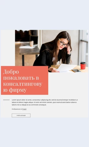 Dobropozhalovatvkonsaltingovuyufirmu Добро пожаловать в консалтинговую фирму Целевая страница Скин лендинга с редактором.