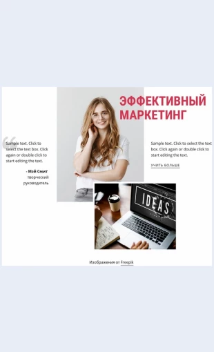 Effektivnyymarketing Эффективный маркетинг Целевая страница Скин лендинга с редактором.
