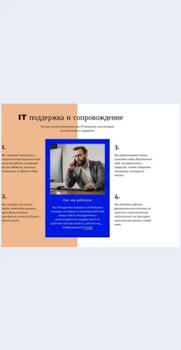 Itpodderzhka ИТ поддержка Целевая страница Скин лендинга с редактором.