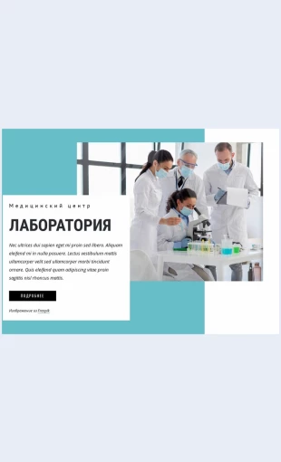 Meditsinskayalaboratoriyanauki Медицинская лаборатория науки Целевая страница Скин лендинга с редактором.