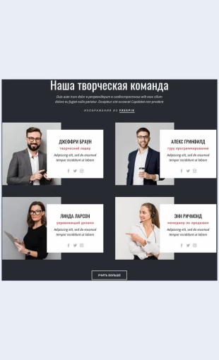 Nashitvorcheskielyudi Наши творческие люди Целевая страница Скин лендинга с редактором.