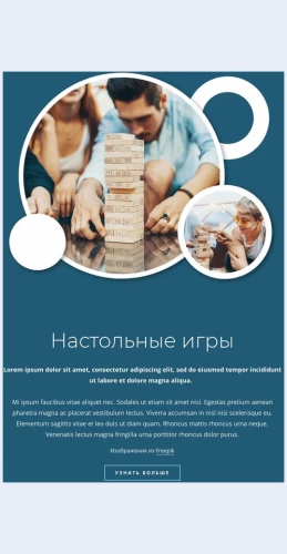 Nastolnyeigry Настольные игры Целевая страница Скин лендинга с редактором.