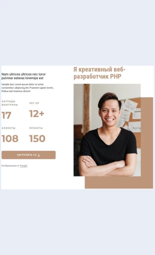 Phprazrabotchik PHP разработчик Целевая страница Скин лендинга с редактором.