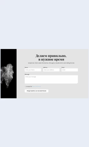 Uzkoeizobrazhenieikontaktnayaforma Узкое изображение и контактная форма Целевая страница Скин лендинга с редактором.
