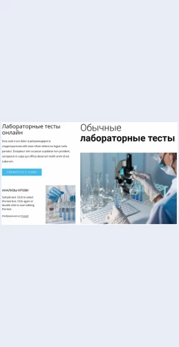 Obshchielaboratornyetesty Общие лабораторные тесты Целевая страница Скин лендинга с редактором.