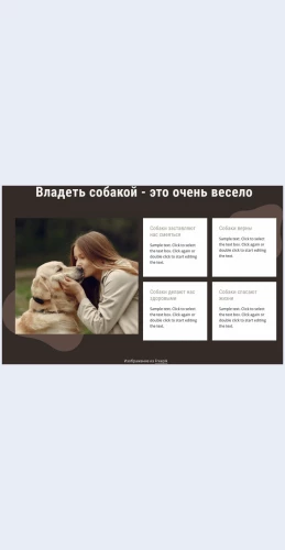 Vladetsobakoyochenveselo Владеть собакой - очень весело Целевая страница Скин лендинга с редактором.
