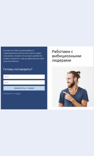 Kontaktnayaformavsetke Контактная форма в сетке Целевая страница Скин лендинга с редактором.