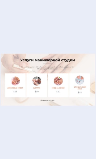 Uslugistudiinogtey Услуги студии ногтей Целевая страница Скин лендинга с редактором.